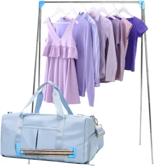 Sports Gym Dance Carry On Weekender Bag for Girls Teen Women, Waterproof Travel Duffle with Wet Pocket and Shoe Compartment, Skyblue, 19" x 10" x 11"