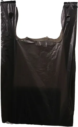 SSWBasics Black Plastic T-Shirt Bags, 11 ½” x 6” x 21”, Case of 1,000, Durable Shopping Bags, Premium Quality T-Shirt Bags Plastic for Retail, Grocery, and Merchandise, Convenient Carry Handles