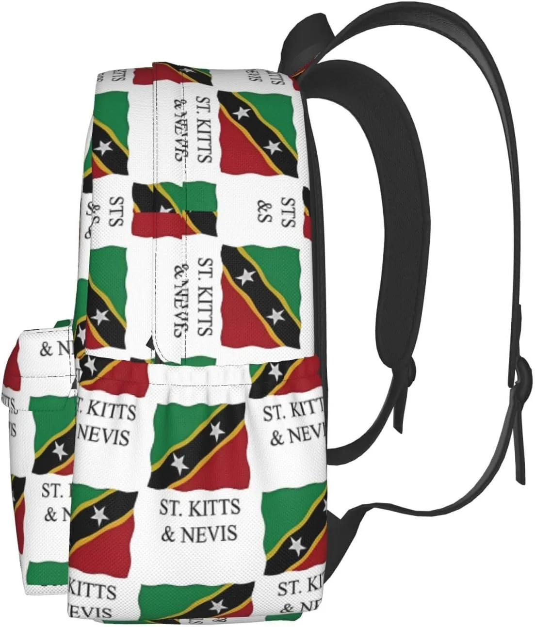 St Kitts Nevis flag Casual Backpack Large Capacity Travel Backpacks Laptop Daypack Commuter Rucksack Adjustable Strap Sports Bags for Hiking Biking