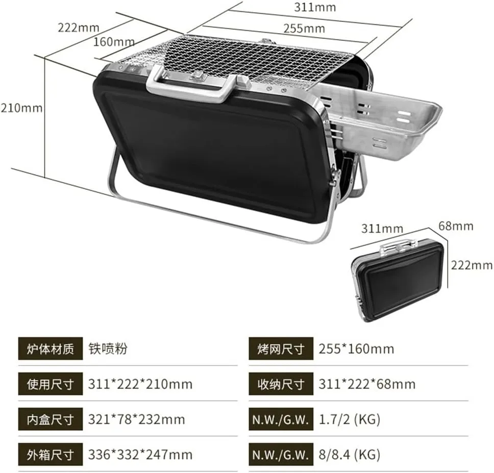 Stainless Steel Barbecue Stove Household Portable Barbecue Rack Outdoor Camping Oven