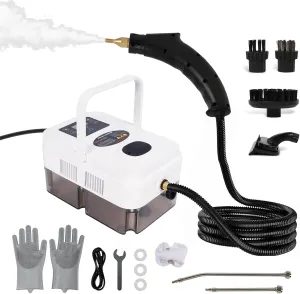 Steam Cleaner, 2500w Handheld Pressurized Steamer for Cleaning with Mutil Brush Heads Portable Steamer Cleaner for Home, Car, Furniture, White