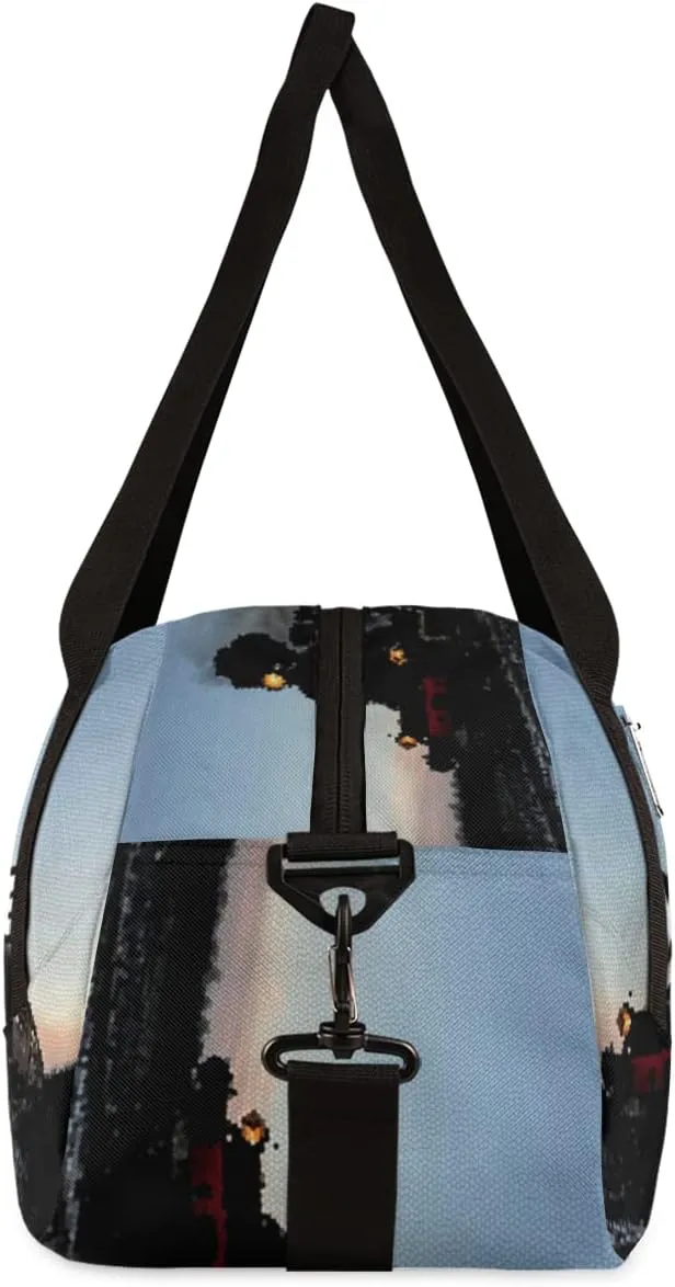 Steam Train Design Personalized Kids Duffel Bag for Girls Boys, Train Customized Name Dance Bag Overnight Small Duffel Bag Carry On Weekend Sports Gym Travel Bag for School Practice Gymnastics Ballet