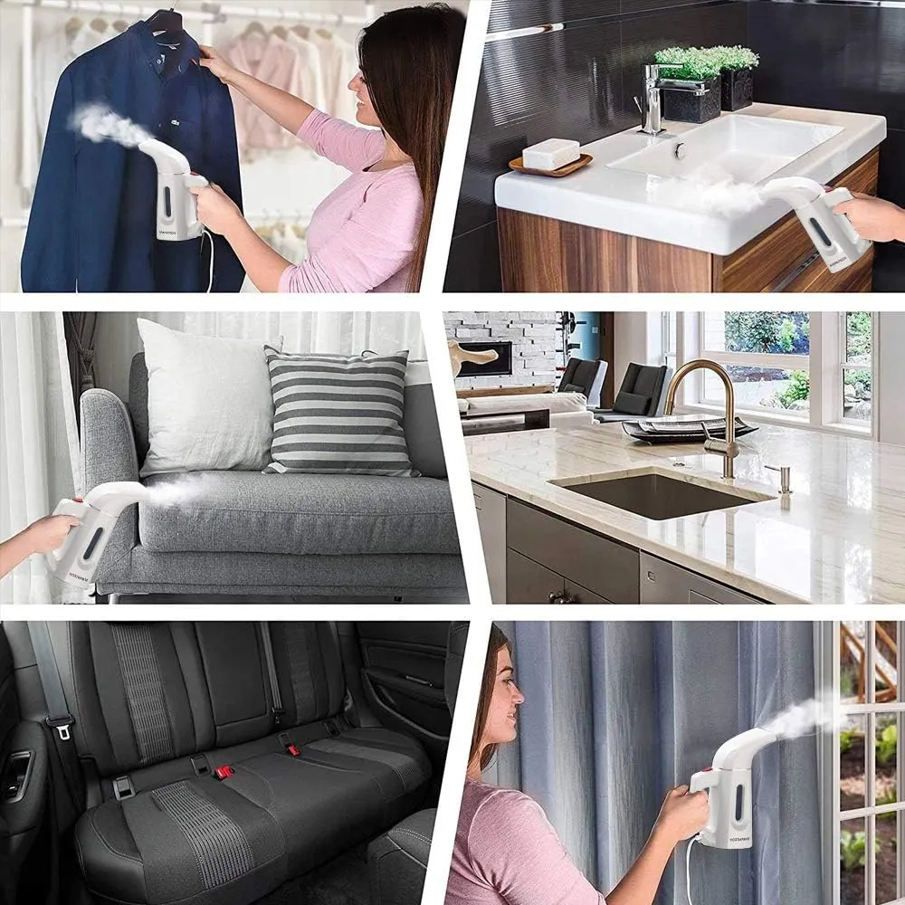 Steamer for Clothes Wrinkle Removes,Portable Handheld Garment Steamer for Hat,1lbs Lightly,40s Fast Heat-up,8 FT Power Cord,800W, Mini-Steamer for Home, Office and Travel (White)