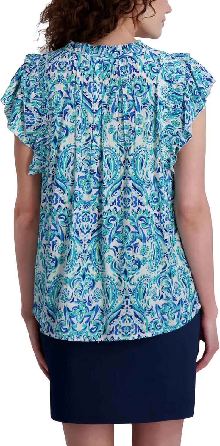 Stella Parker Women's Blouse – Flowy Lightweight Top for Casual, Work, Travel, Or Resort Wear