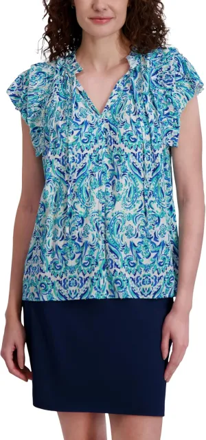 Stella Parker Women's Blouse – Flowy Lightweight Top for Casual, Work, Travel, Or Resort Wear