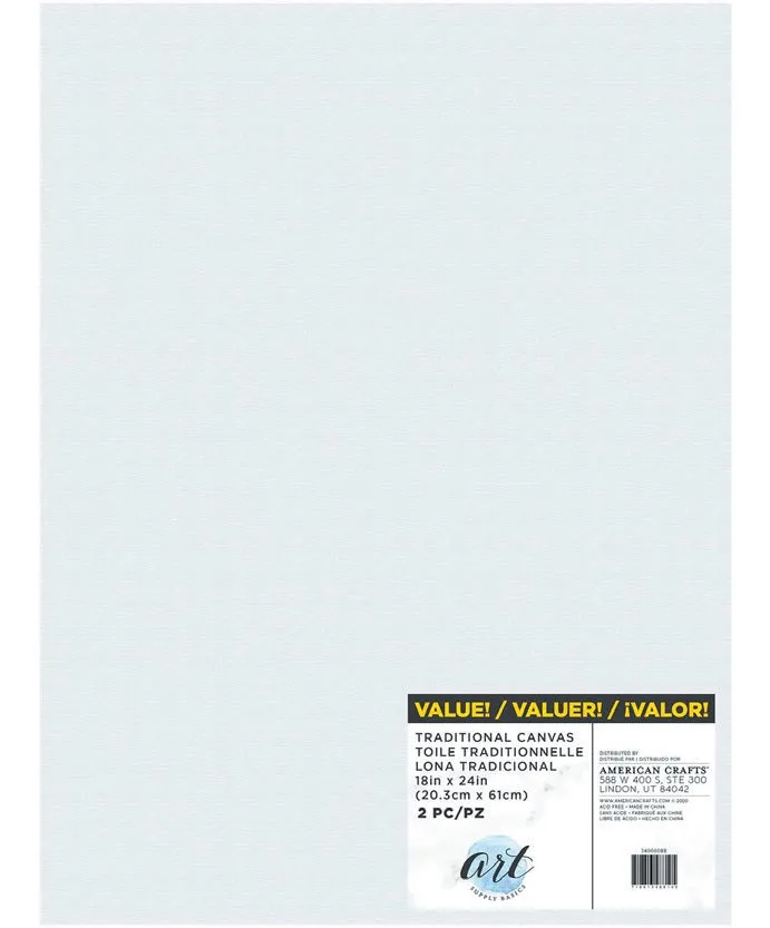 Stretch Canvas, 18" x 24" - Art Supply Basics - American Crafts