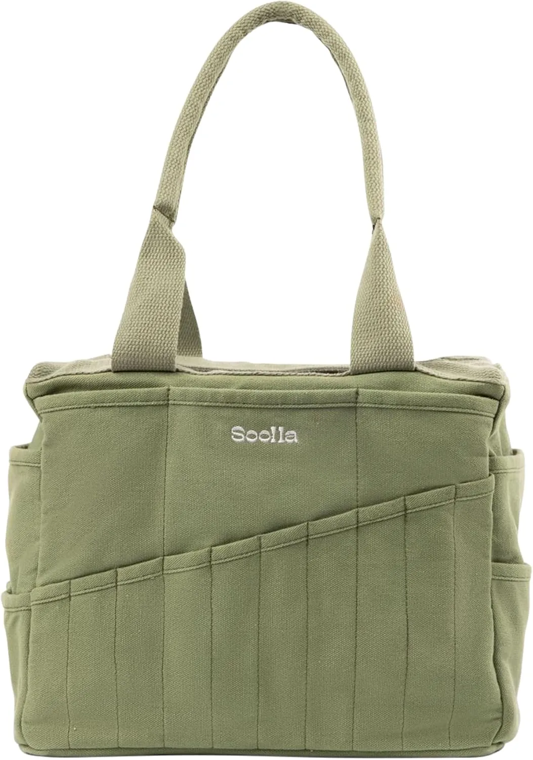 Studio Bag: Pottery Tool Bag, Art Supply Storage, Knitting Yarn Organizer, Crochet Projects, & Washable Craft Tote, 30 Pockets, 25  Canvas Colors, Student Artist Gift (Ganja Green)