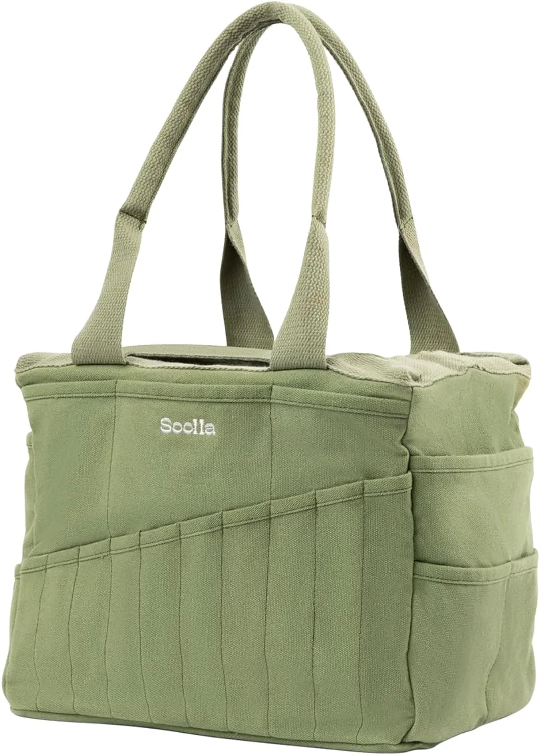 Studio Bag: Pottery Tool Bag, Art Supply Storage, Knitting Yarn Organizer, Crochet Projects, & Washable Craft Tote, 30 Pockets, 25  Canvas Colors, Student Artist Gift (Ganja Green)