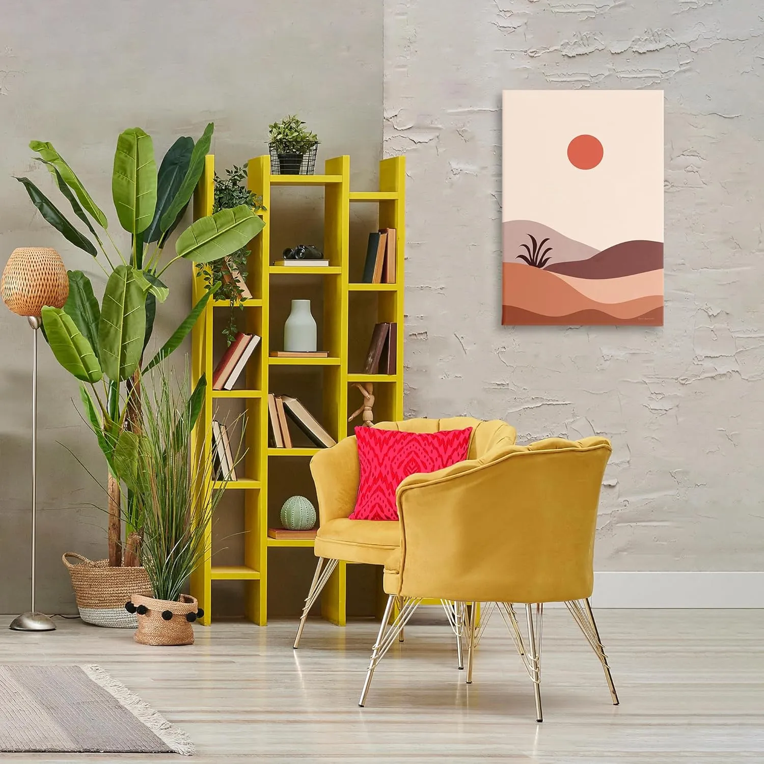 Stupell Industries Boho Desert with Plant Canvas Wall Art Design by Omar Escalante, 20 x 30