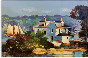 Stupell Industries Coastal Gloucester Houses Canvas Wall Art Design by Greg Gorham, 30 x 20