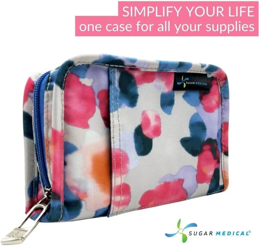 Sugar Medical Diabetes Supply Case | Medical Supplies Travel Bag | Glucose Meter Organizer | Diabetic Care Products | Glucometer Kit (Addison)