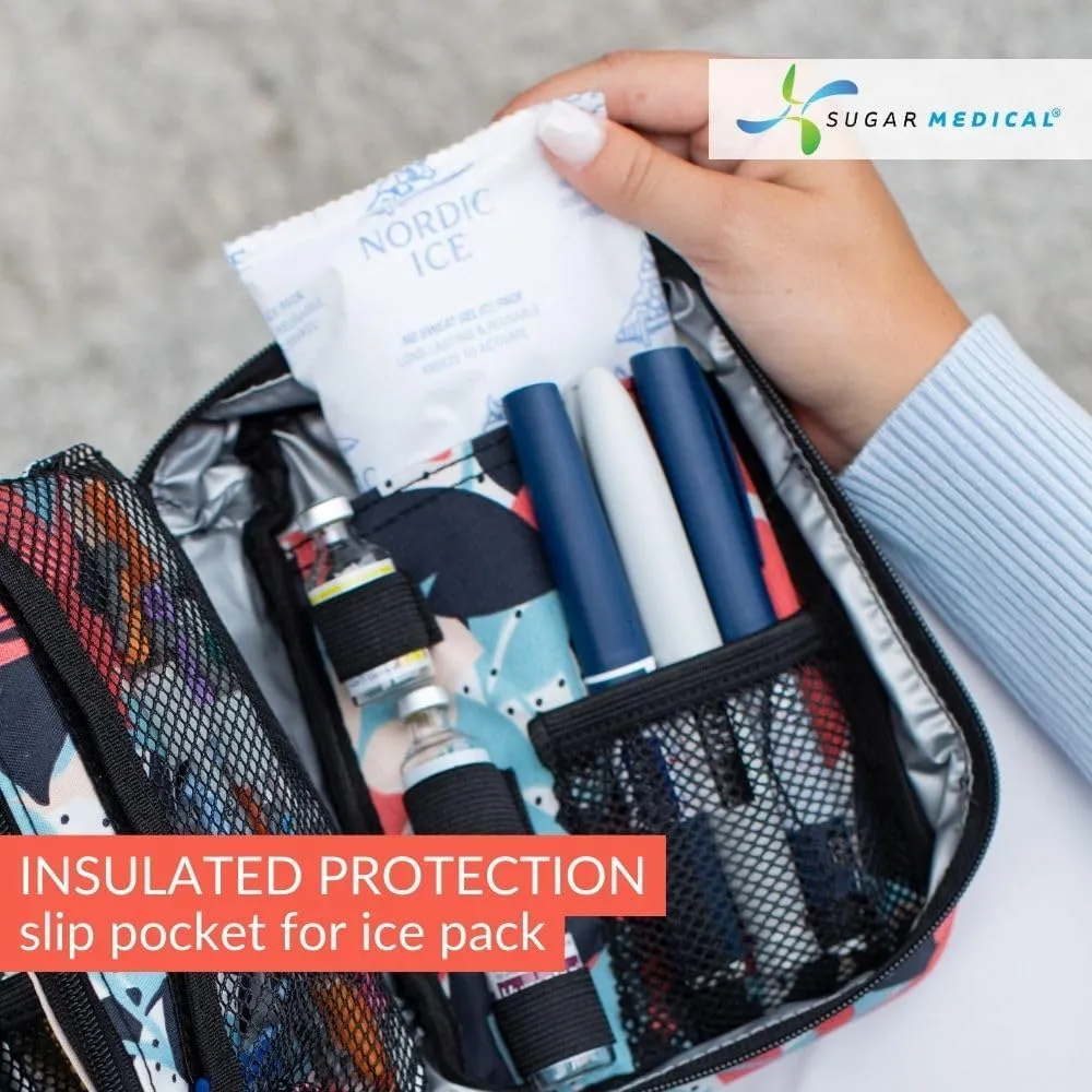 Sugar Medical Insulated Diabetes Organizer | Diabetes Supply Case | Diabetic Care Products | Diabetic Supplies Travel Case | Insulin Pen Case | Glucose Meter Case