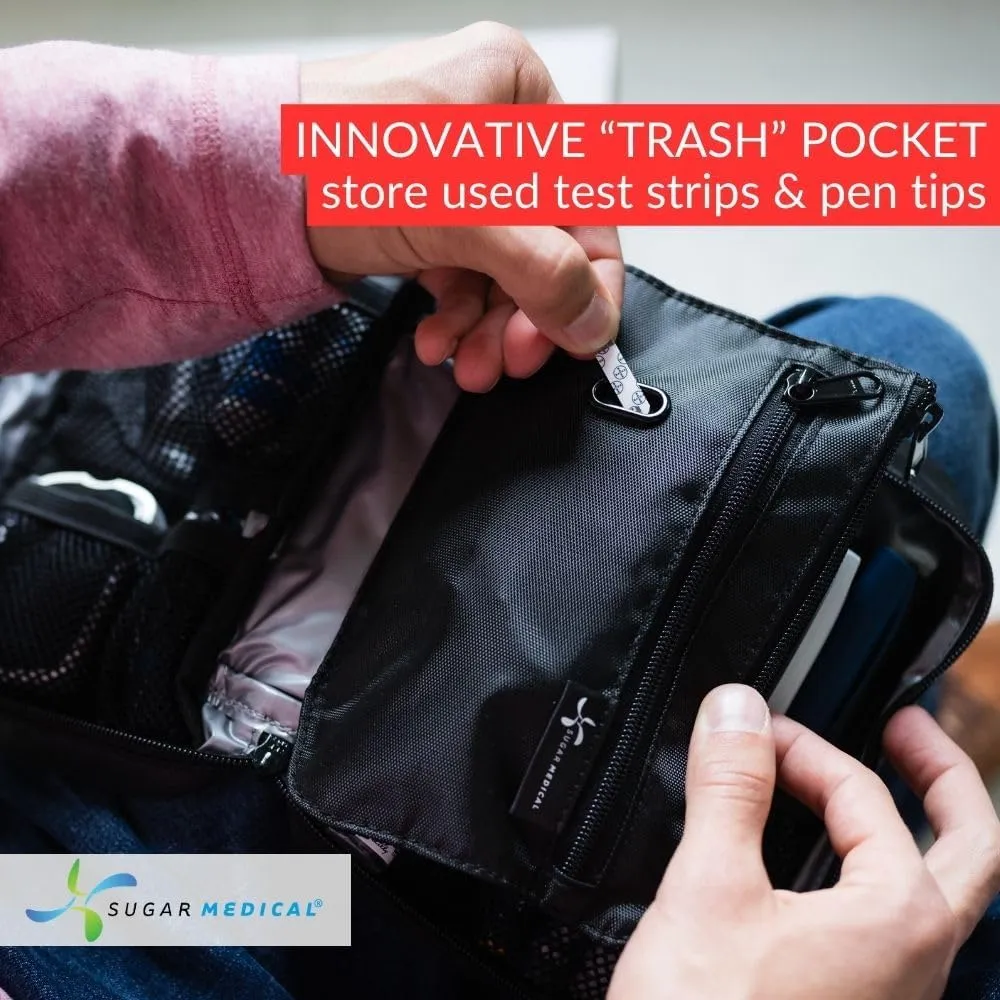 Sugar Medical Insulated Diabetes Organizer | Diabetes Supply Case | Diabetic Care Products | Diabetic Supplies Travel Case | Insulin Pen Case | Glucose Meter Case