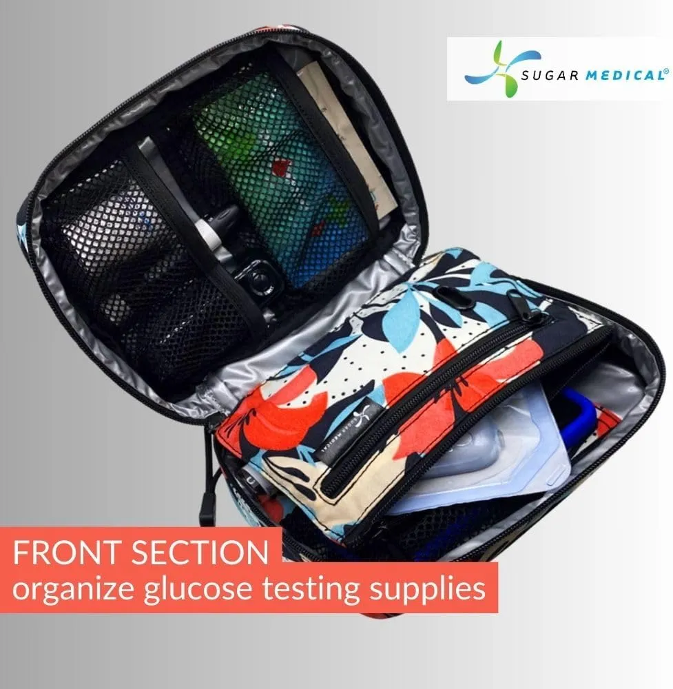 Sugar Medical Insulated Diabetes Organizer | Diabetes Supply Case | Diabetic Care Products | Diabetic Supplies Travel Case | Insulin Pen Case | Glucose Meter Case