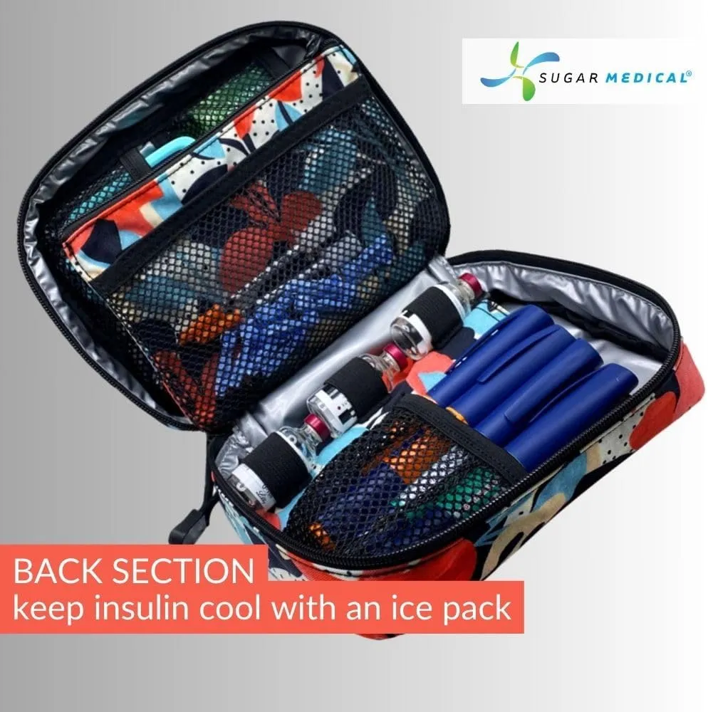 Sugar Medical Insulated Diabetes Organizer | Diabetes Supply Case | Diabetic Care Products | Diabetic Supplies Travel Case | Insulin Pen Case | Glucose Meter Case