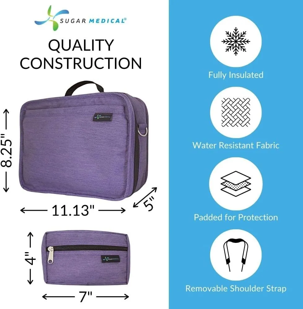 Sugar Medical Insulated Diabetes Travel Bag | Diabetic Care Products | Diabetic Supplies Case | Glucose Meter Case