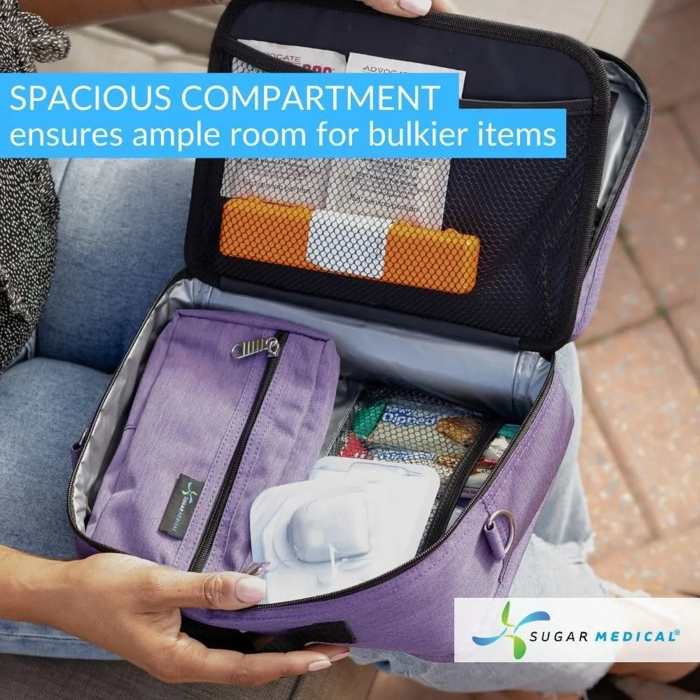 Sugar Medical Insulated Diabetes Travel Bag | Diabetic Care Products | Diabetic Supplies Case | Glucose Meter Case