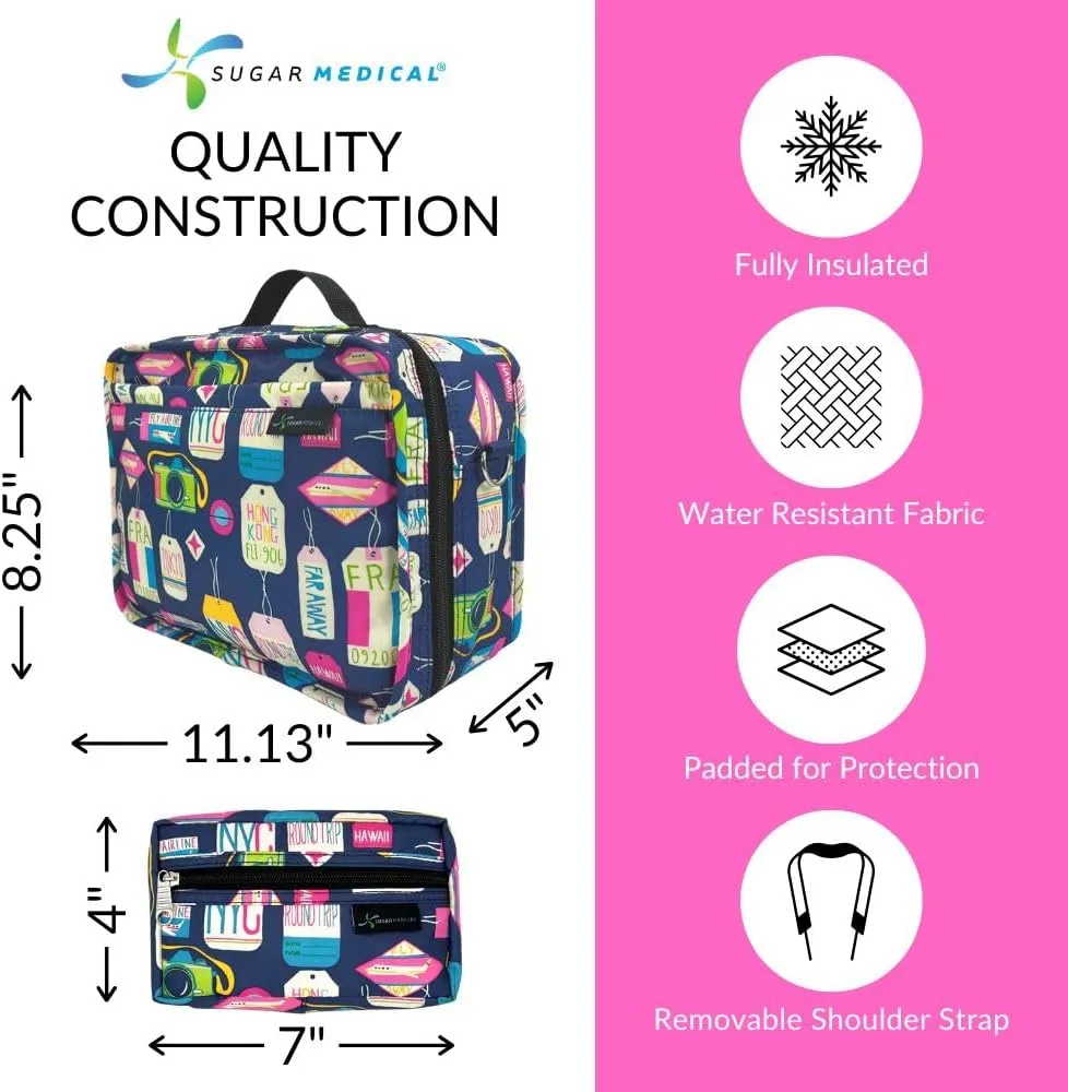 Sugar Medical Insulated Diabetes Travel Bag | Diabetic Care Products | Diabetic Supplies Case | Glucose Meter Case