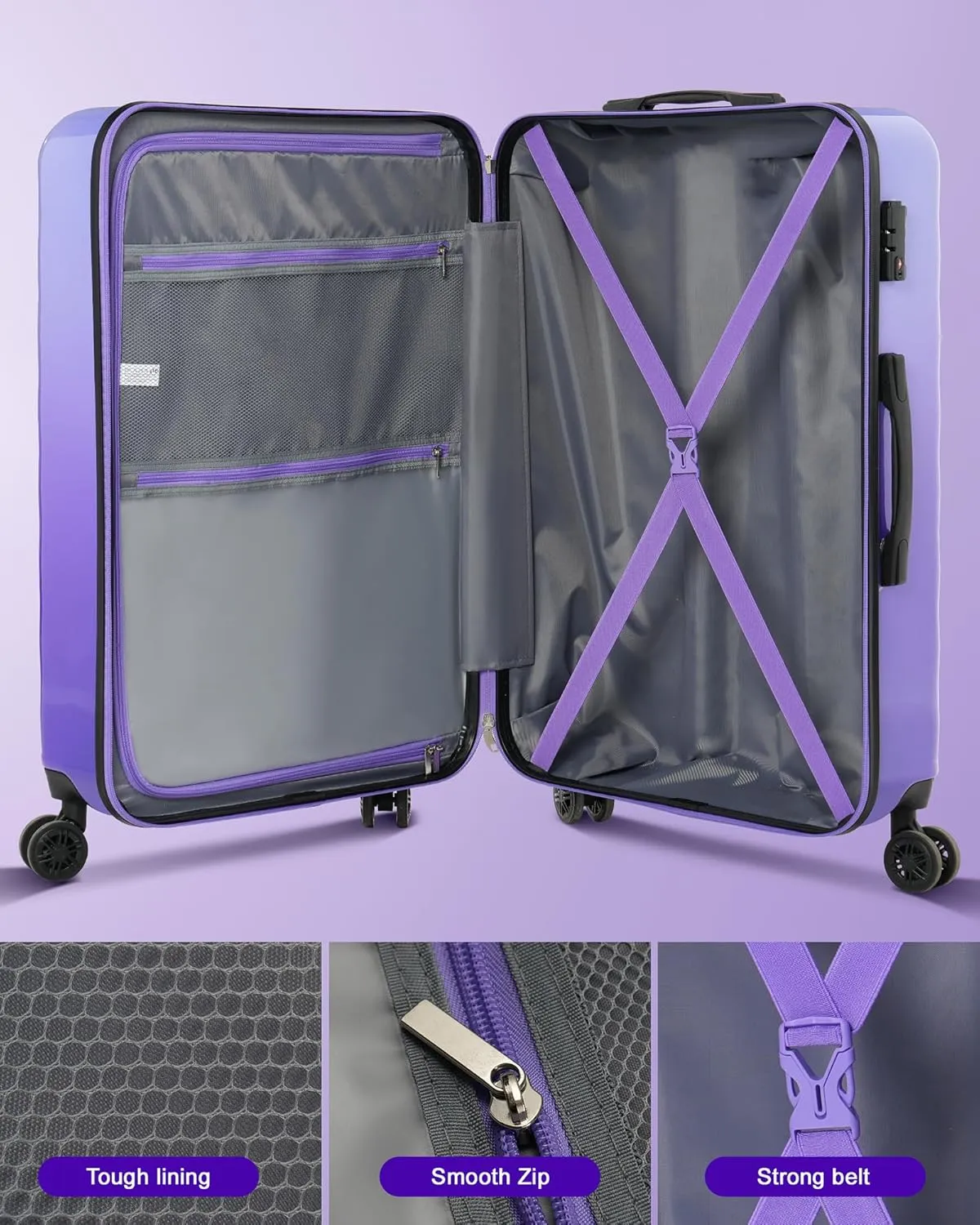Suitour Luggage Sets 2 piece, Hardshell Lightweight Travel Suitcase with Spinner Wheel 20/28 inch Travel Suitcase set