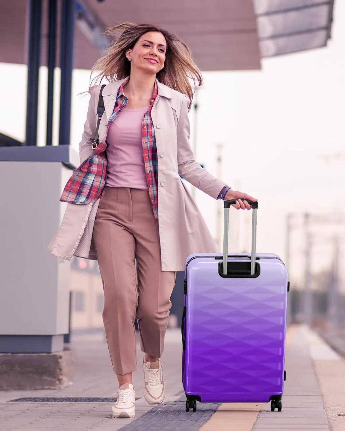 Suitour Luggage Sets 2 piece, Hardshell Lightweight Travel Suitcase with Spinner Wheel 20/28 inch Travel Suitcase set