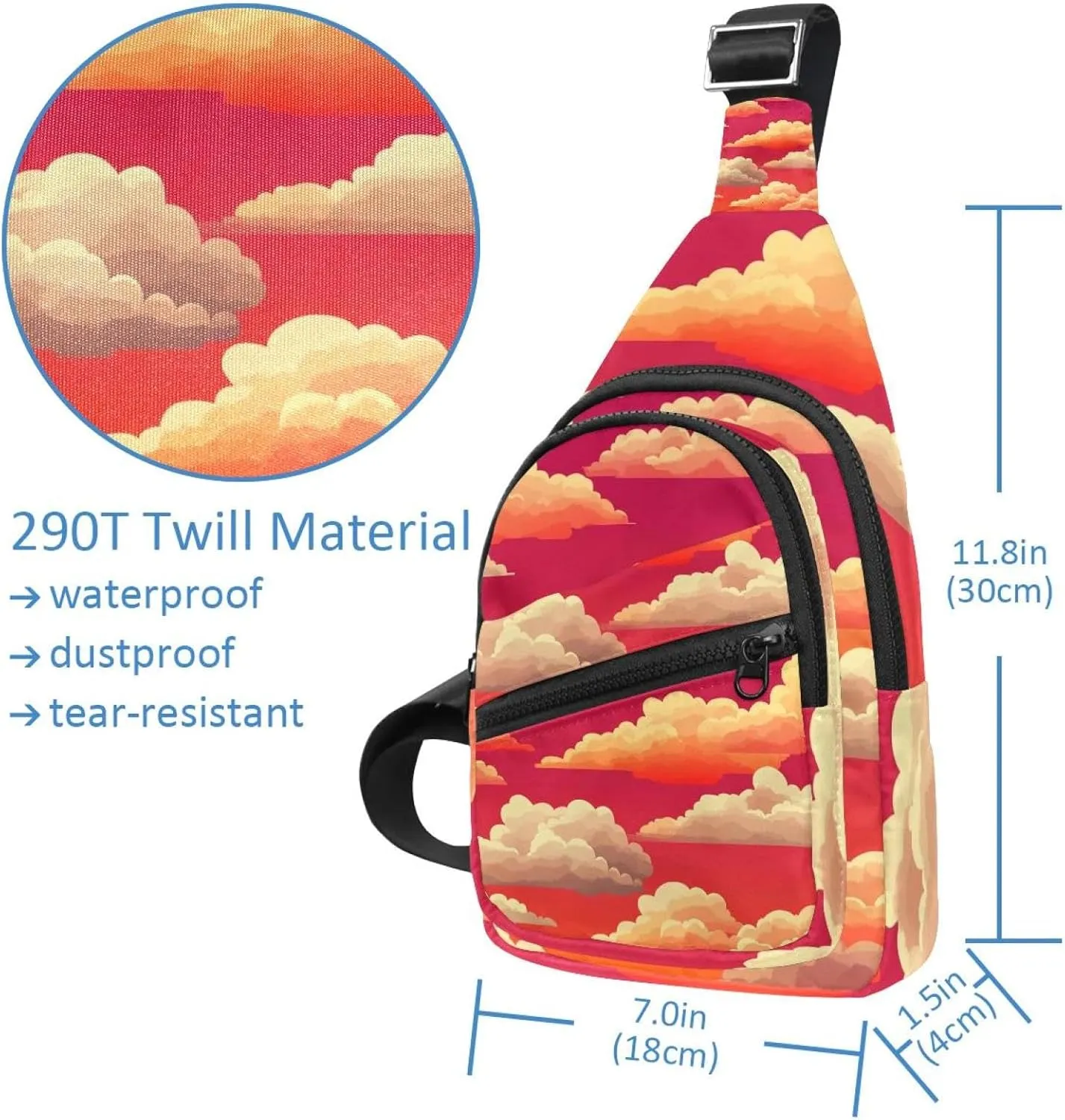 sunrise clouds (2) Sling Bag for Women Travel Shoulder Bag Chest Bag