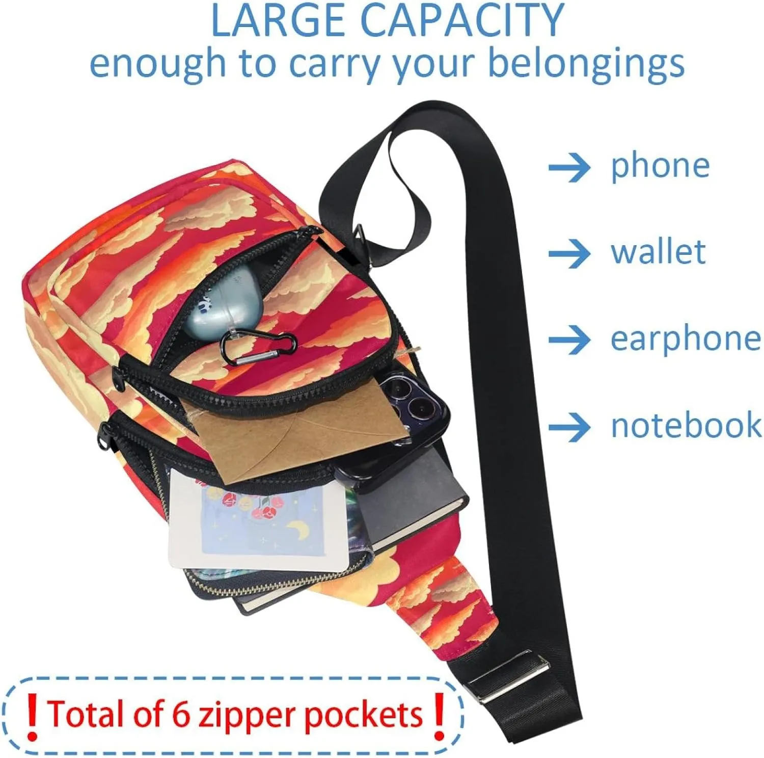 sunrise clouds (2) Sling Bag for Women Travel Shoulder Bag Chest Bag