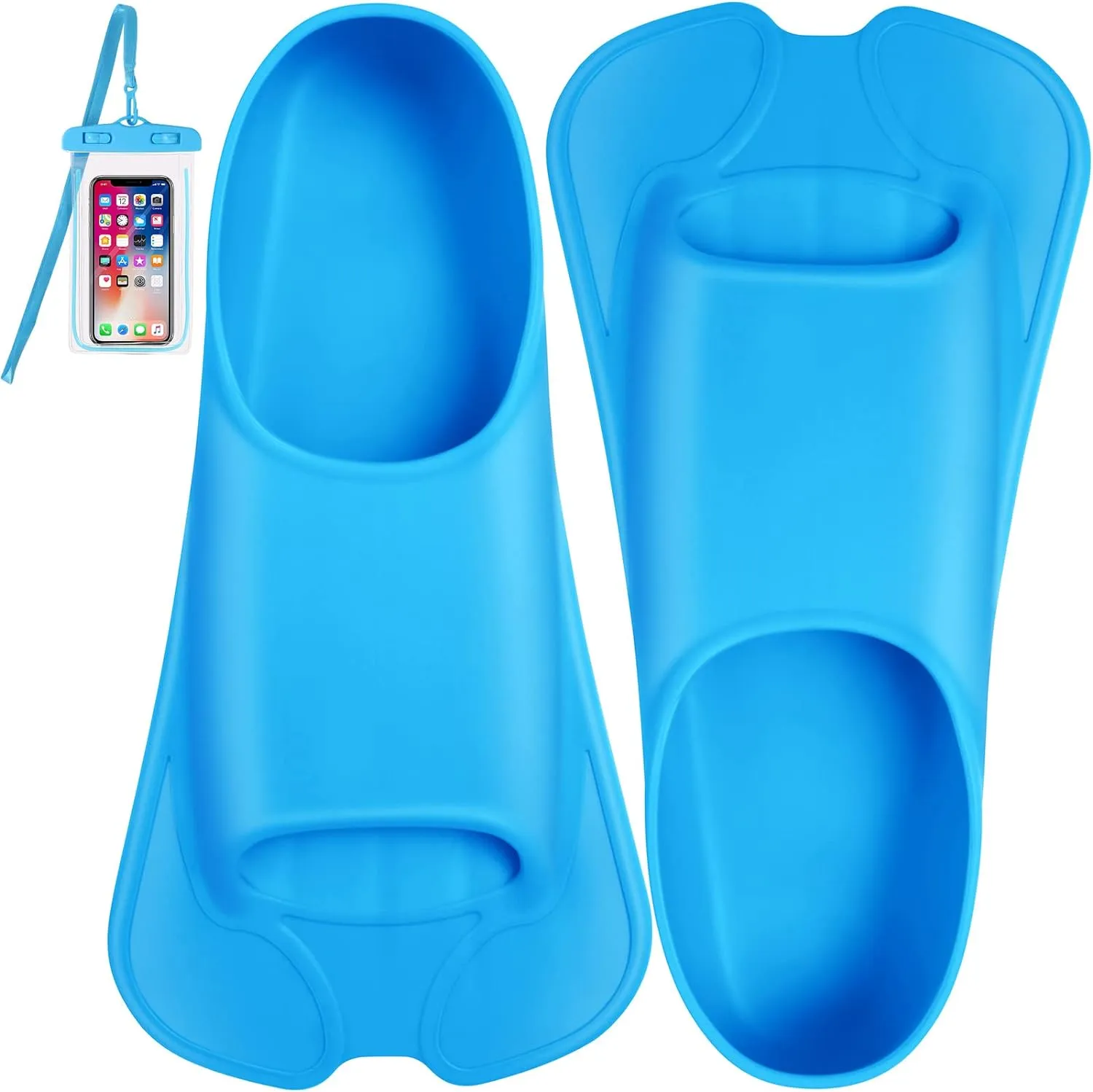 Swim Fins, Happyouth Swim Training Fins Short Fins Silicone Swim Flippers Swimming Fins with Mesh Bag for Lap Swimming Kids Adult Men Women