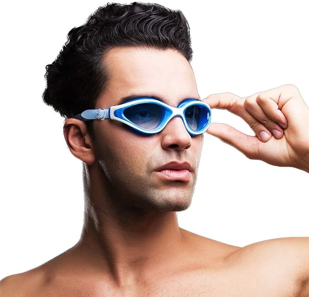 Swim Goggles, Swimming Glasses for Adult Men Women Youth Teens, Anti-Fog, UV Protection, Shatter-Proof,(D)