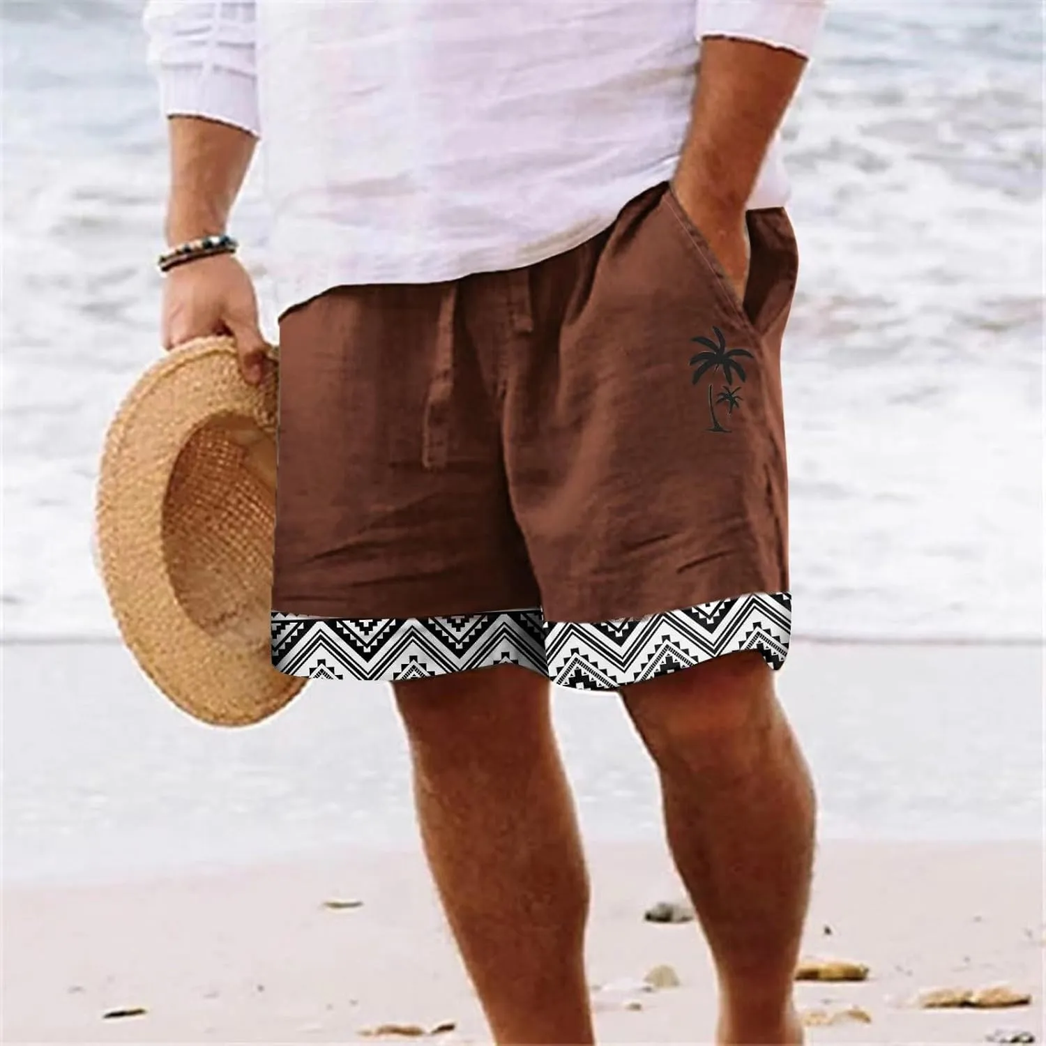 Swim Shorts Sweat Absorbent Breathable Beach Pants Bathing Suits for Men No Mesh Liner Big and Tall Swim Trunks for