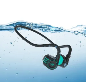 Swimming Bone Conduction Headphones, IP68 Waterproof Built-in MP3 Player 32G Memory, Underwater Swimming Headphone, Wireless Open Earphones Bluetooth 5.3 for Running, Cycling (Black)