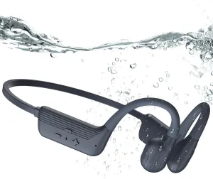 Swimming Headphones, IP68 Waterproof Bone Conduction Headphones with 32GB Memory, Bluetooth 5.4 Open Earphones, Wireless Underwater Earbuds for Swimming, Running, Sports（Grey）