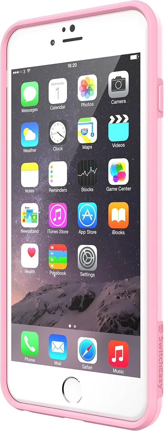 Switcheasy N  Hybrid Dual Colors Protective TPU Case   Native Touch Buttons for iPhone 6s Plus (2015) and iPhone 6 Plus (2014) (Pink)