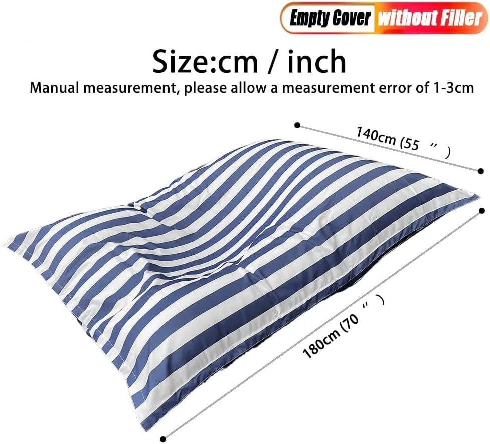 SXBCyan 140x180cm Floating Bean Bag Cover for Swimming Pool with Inner Liner No Filler -Reusable Bean Bag for Swimming- Floating Bean Bags Pouf Cover Home Outdoor Garden Beach Camp(Lightt purple)