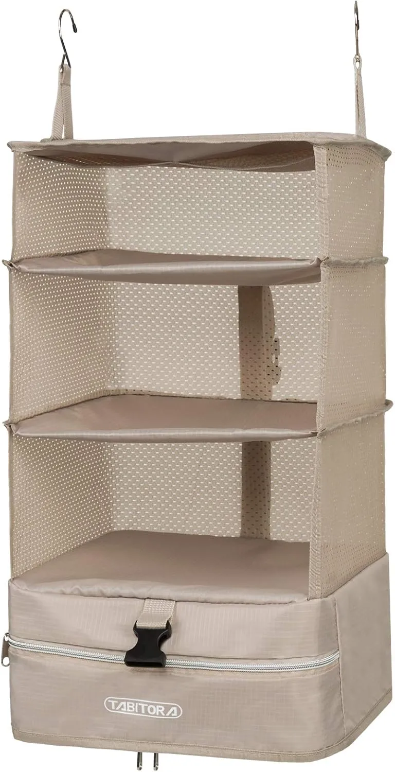 TABITORA Portable Hanging Travel Shelves Bag Packing Cube Organizer Suitcase Storage Large Capacity