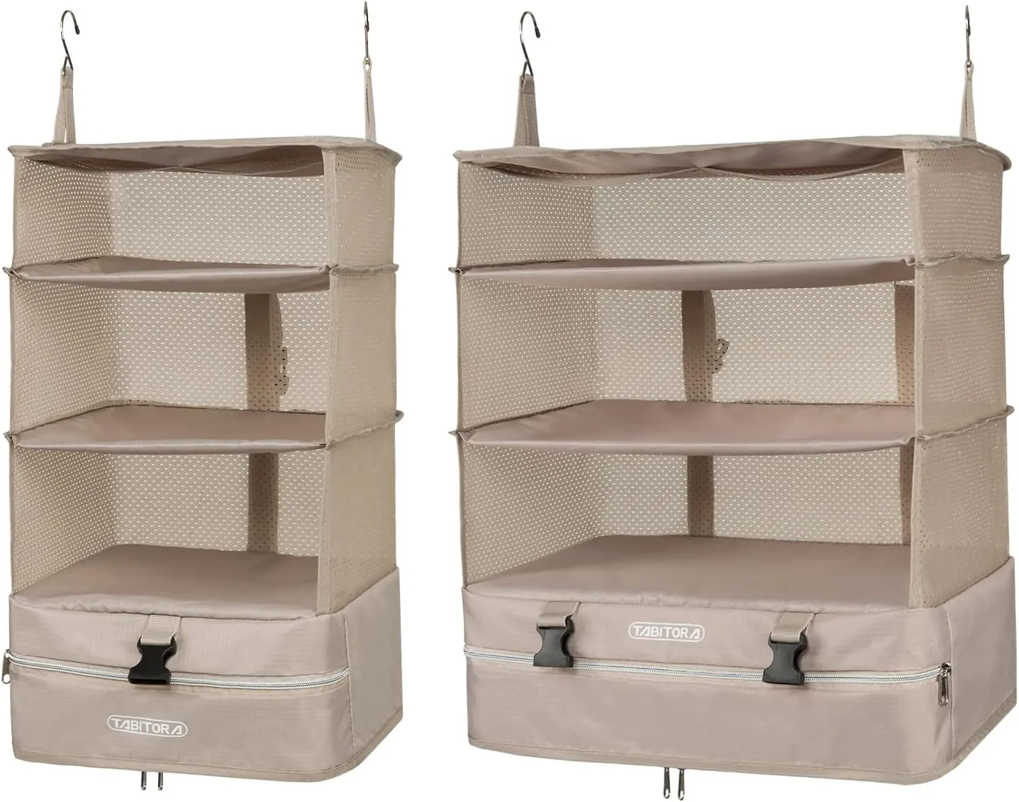 TABITORA Portable Hanging Travel Shelves Bag Packing Cube Organizer Suitcase Storage Large Capacity