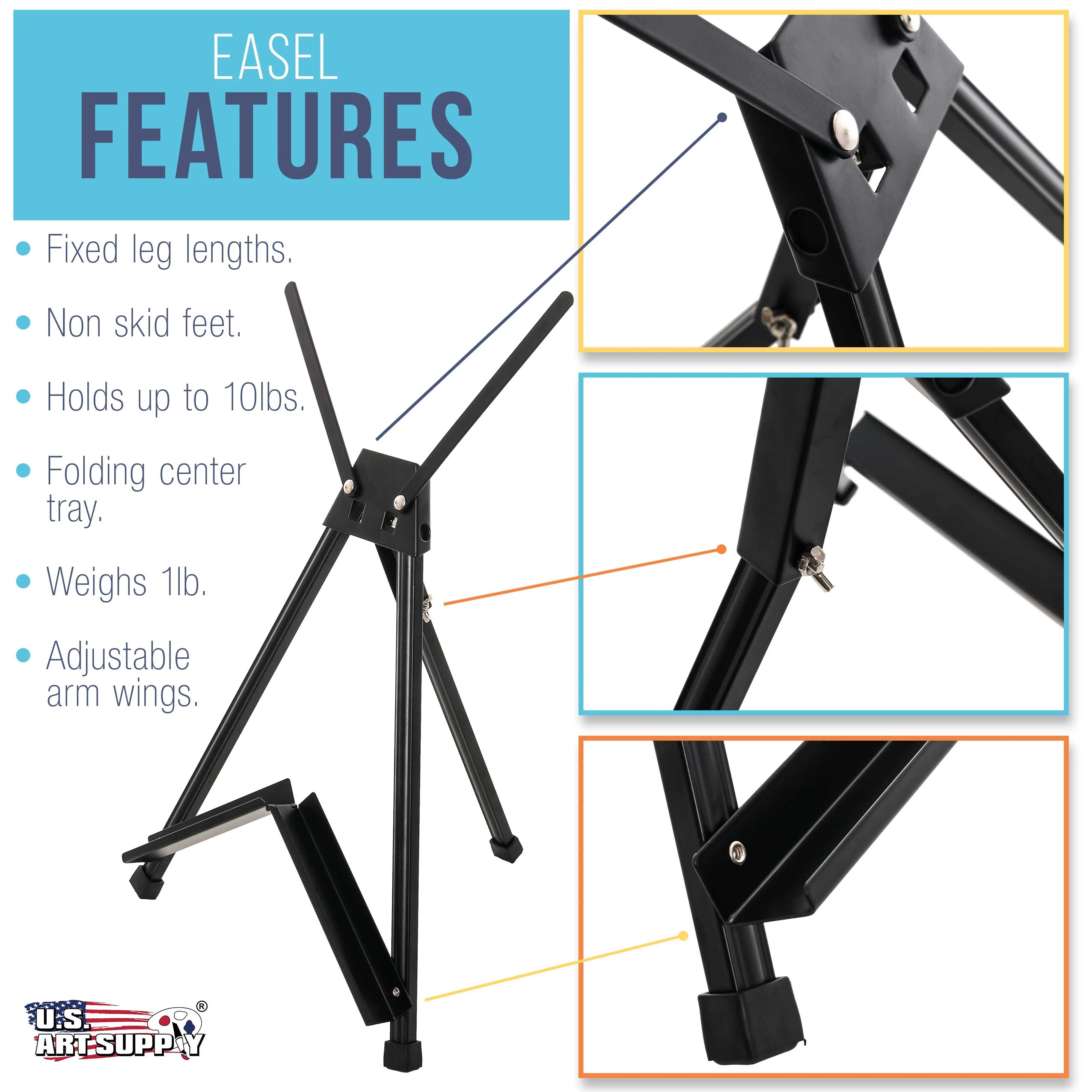 Tabletop Easel for Painting - 15" to 21" Adjustable Metal Painting Easel - Portable Art Easels (Pack of 6) for Display Table Stand - Canvas, Whiteboards, Posters, Signs, Drawings