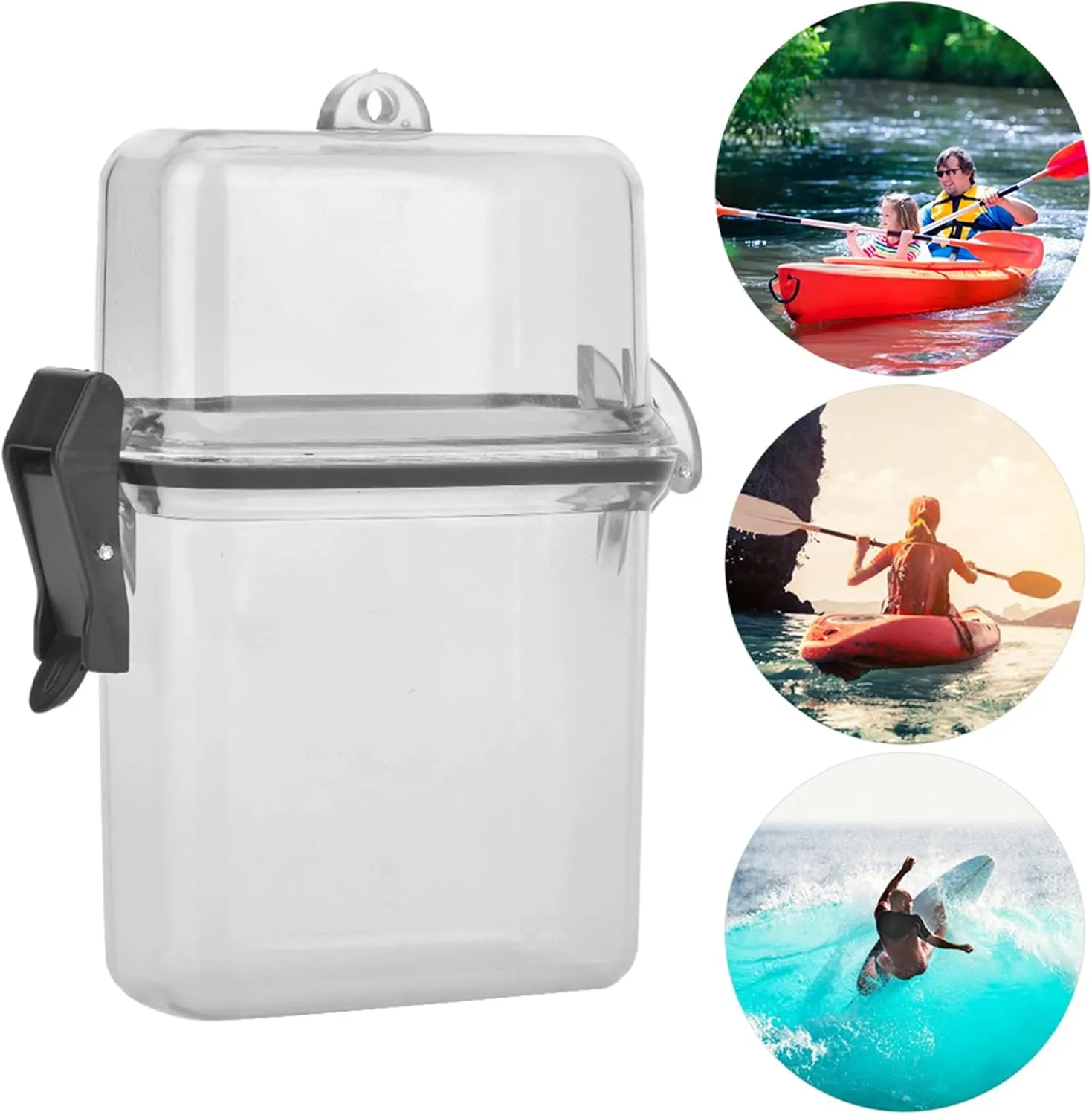 Tbest Boat Dry Bags,Waterproof Phone Pouch,Plastic Transparent Underwater Kayak Sealing Box with Rope Hook for Surfing Canoe Kayak