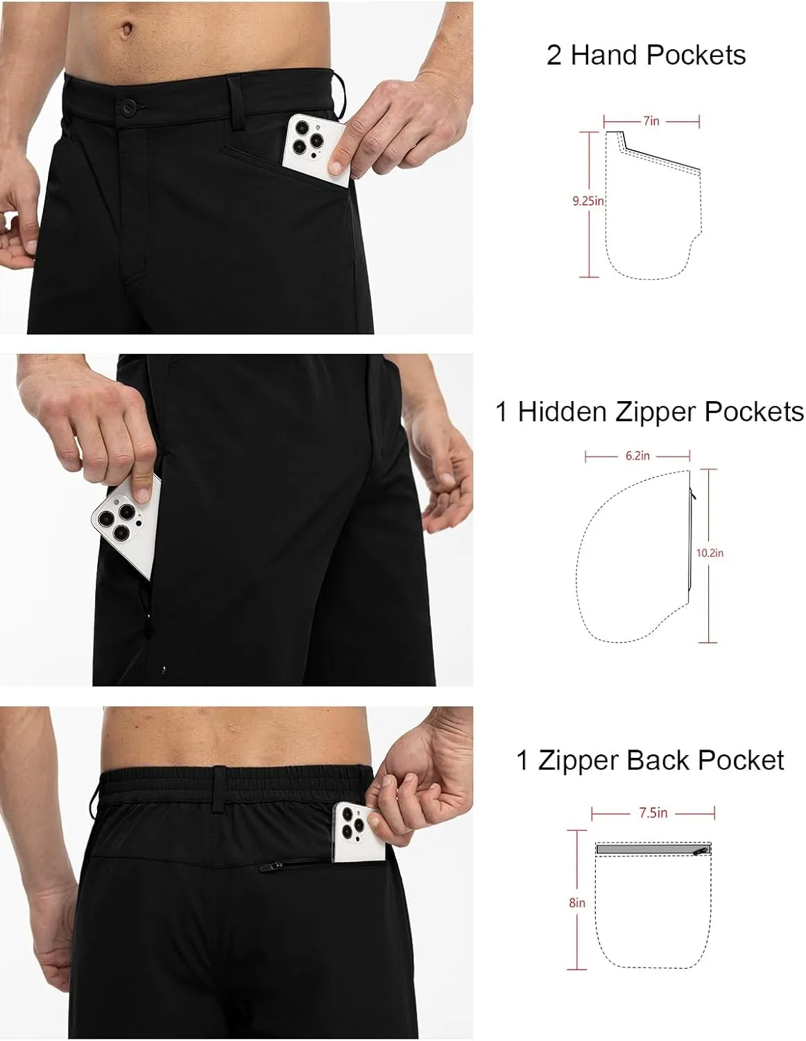 TBMPOY Men's Golf Dress Shorts Stretch Elastic Waist 11" Quick Dry Lightweight Travel Casual Shorts 5 Pockets Travel Casual