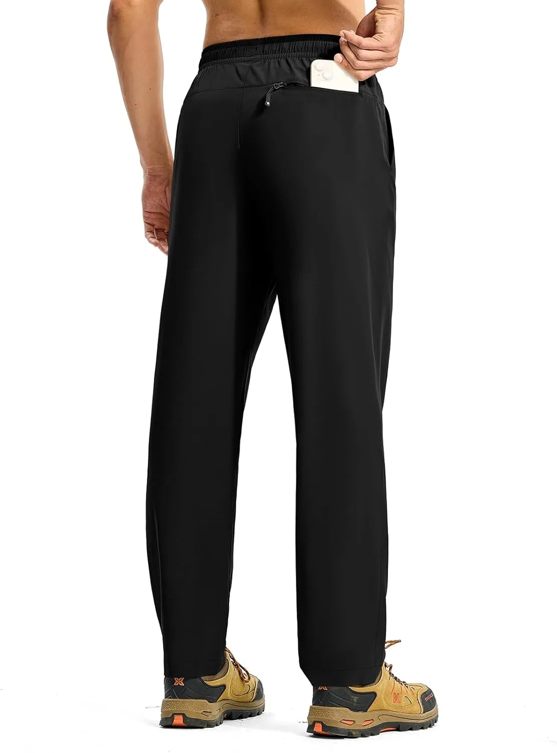 TBMPOY Mens Hiking Pants Lightweight Quick Dry 3 Pockets Travel Fishing Water-Resistant Athletic Workout Sweatpants