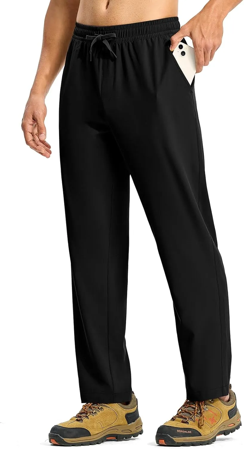 TBMPOY Mens Hiking Pants Lightweight Quick Dry 3 Pockets Travel Fishing Water-Resistant Athletic Workout Sweatpants