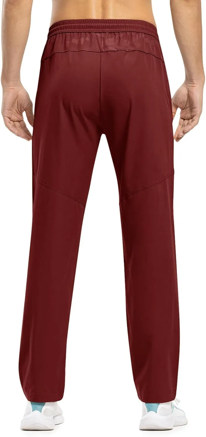 TBMPOY Men's Lightweight Hiking Travel Pants Breathable Athletic Fishing Active Joggers Zipper Pockets