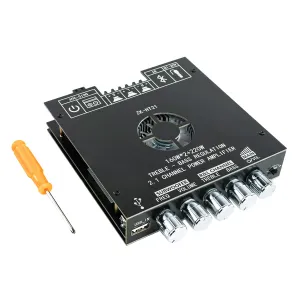TDA7498E Bluetooth Amplifier Board 160W×2 220W Subwoofer 2.1 Channel Audio Receiver Power Amplifier Module with Treble and Bass Control for DIY Speakers