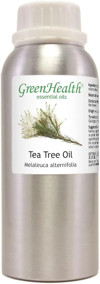 Tea Tree Essential Oil – 8 fl oz (237 ml) Aluminum Bottle w/Plug Cap – 100% Pure Essential Oil, Uncut – GreenHealth