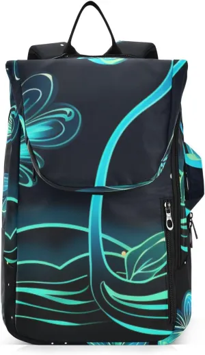 Tennis Bag Tennis Backpack for Women Men, Tennis Bag Holds 2 Rackets, Pickleball Paddles Balls, Badminton Squash, Flower (340)