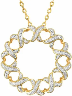 The Danbury Mint Endless Kisses Diamond Pendant - Heart Necklace - Gold Pendant #6313-0017