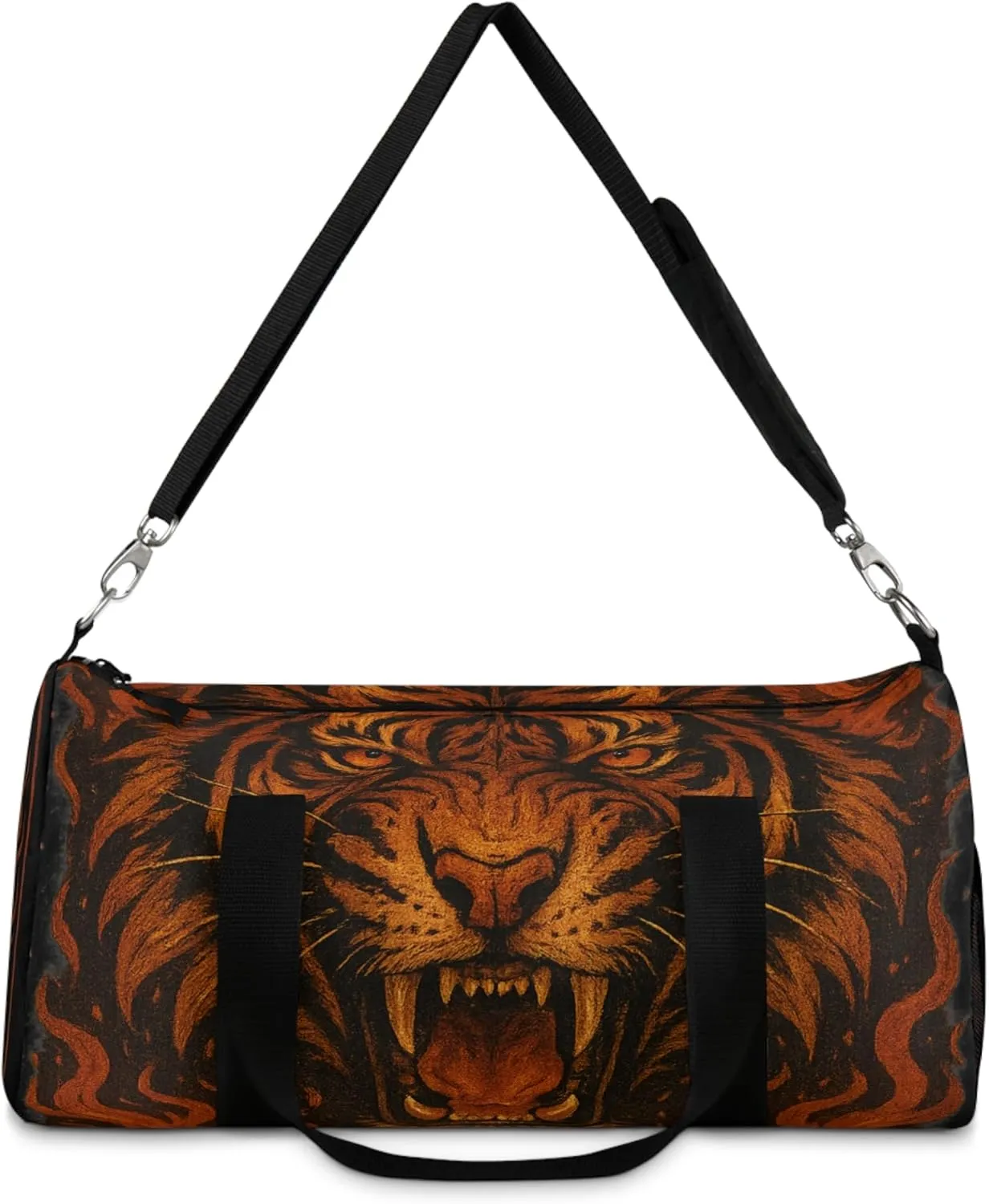 The Grind duffle bag with tiger design | Motivational gym and travel bag for winners | Bold, durable mindset gear