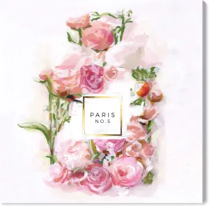 The Oliver Gal Artist Co. Fashion and Glam Wall Art Canvas Prints 'Blush Bouquet Paris' Home Décor, 12" x 12", Pink, White