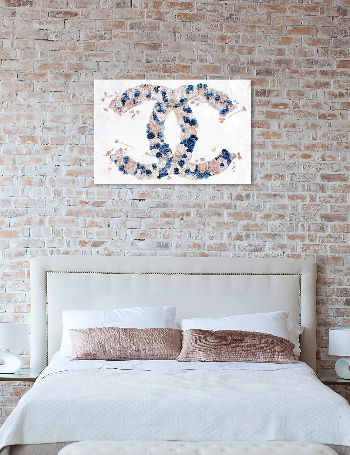 The Oliver Gal Artist Co. Fashion and Glam Wall Art Canvas Prints 'Dreaming of Classic Beauty Navy' Home Décor, 45" x 30"
