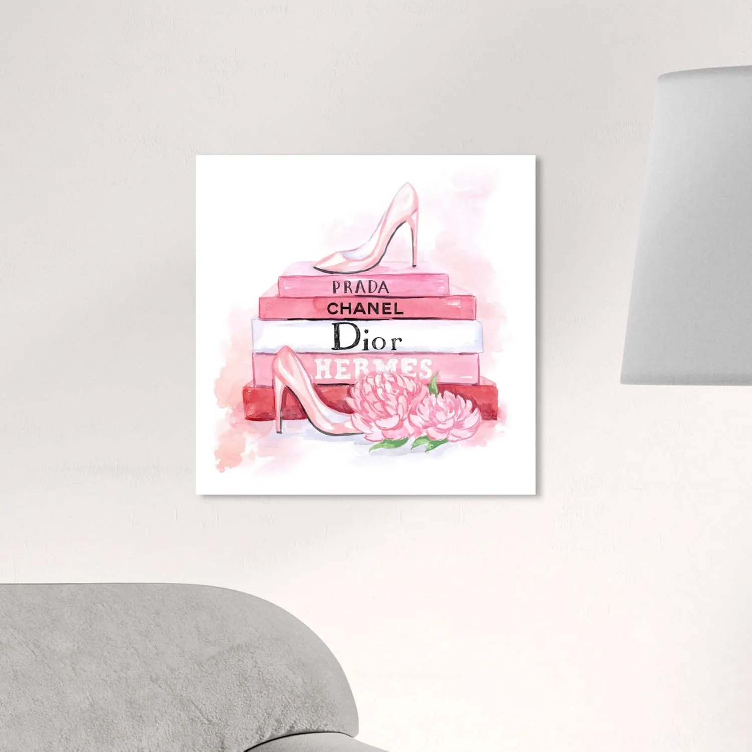 The Oliver Gal Artist Co. Fashion and Glam Wall Art Canvas Prints 'Fashion Pink Books'