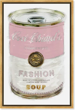 The Oliver Gal Artist Co. Fashion and Glam Wall Art Canvas Prints, 'Fashion Soup Pink', 10" x 15", Gold Frame